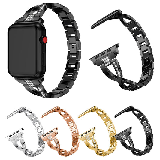 Slim Stainless Steel Strap for Apple Watch 38 40mm 42 44mm Band Jewelry Rose Gold Women Watchband for iWatch 1 2 3 4 5 Bracelet