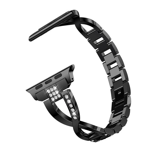 Slim Stainless Steel Strap for Apple Watch 38 40mm 42 44mm Band Jewelry Rose Gold Women Watchband for iWatch 1 2 3 4 5 Bracelet