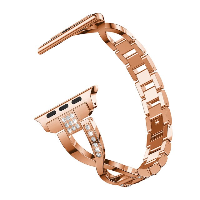 Slim Stainless Steel Strap for Apple Watch 38 40mm 42 44mm Band Jewelry Rose Gold Women Watchband for iWatch 1 2 3 4 5 Bracelet