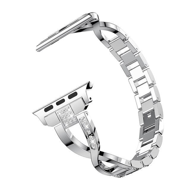 Slim Stainless Steel Strap for Apple Watch 38 40mm 42 44mm Band Jewelry Rose Gold Women Watchband for iWatch 1 2 3 4 5 Bracelet