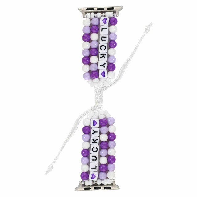 Women Jewelry Strap For Apple Watch Band Series 1 2 3 4 5 Colorful Lucky Beads Bracelet For iWatch 44mm 42mm 40mm 38mm