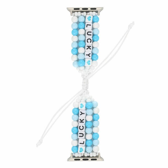 Women Jewelry Strap For Apple Watch Band Series 1 2 3 4 5 Colorful Lucky Beads Bracelet For iWatch 44mm 42mm 40mm 38mm