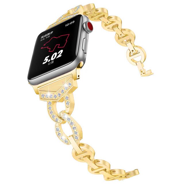 Stainless Steel Watchband Jewelry Bracelet for iWatch Apple Watch 38mm 40mm 42mm 44mm Series 1 2 3 4 5 Band Women Strap
