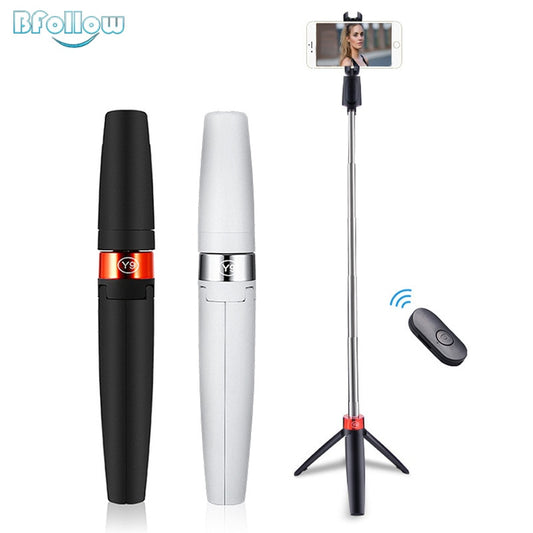 BFOLLOW 3 in 1 Selfie Stick Tripod Bluetooth Mobile Phone Holder Stand for Huawei Shoot Video Call Youtuber Tiktok Vlogger