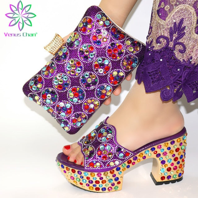2020 High Quality Pu Leather Italian Special Arrivals Shoes And Bag Set Nigerian Women Matching Shoes And Bag Set for Party