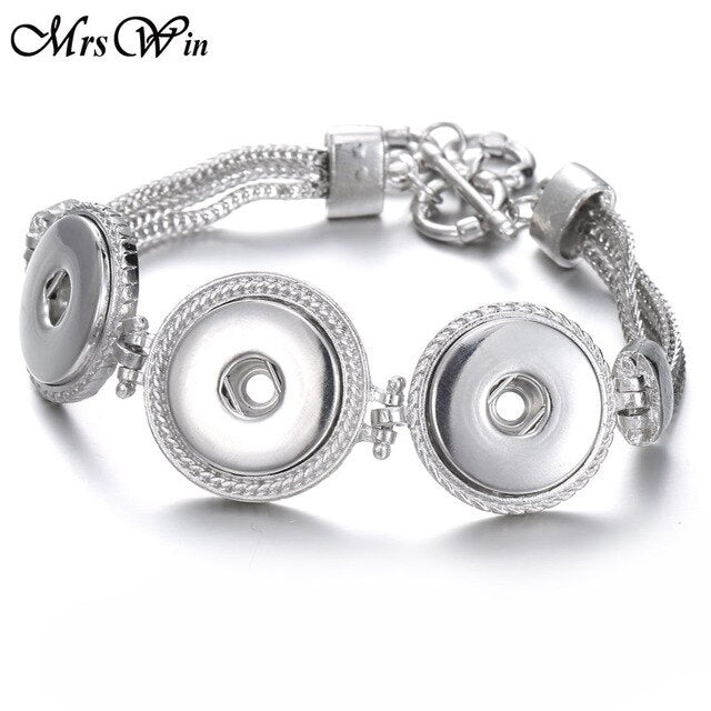 New Snap Jewelry Vintage18mm Metal Snap Button Bracelet Bohemian Watches Women Jewelry Pulseras Button Bracelet