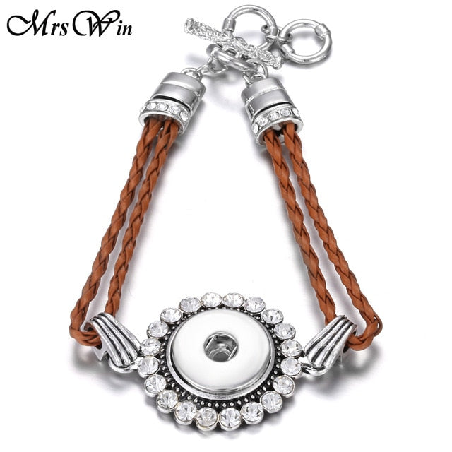 New Snap Jewelry Vintage18mm Metal Snap Button Bracelet Bohemian Watches Women Jewelry Pulseras Button Bracelet