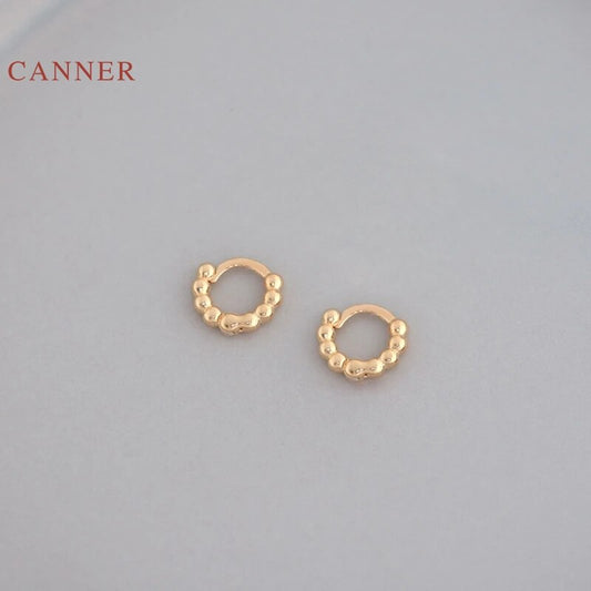 CANNER Round fashion Earrings Hoops 100% 925 Sterling Silver Zircon Earrings For Women Jewelry Gold Korean Aretes De Mujer