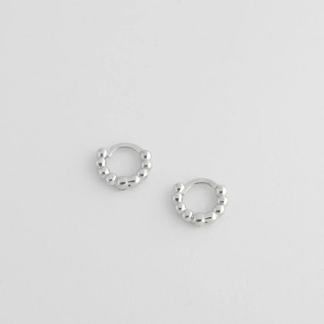 CANNER Round fashion Earrings Hoops 100% 925 Sterling Silver Zircon Earrings For Women Jewelry Gold Korean Aretes De Mujer
