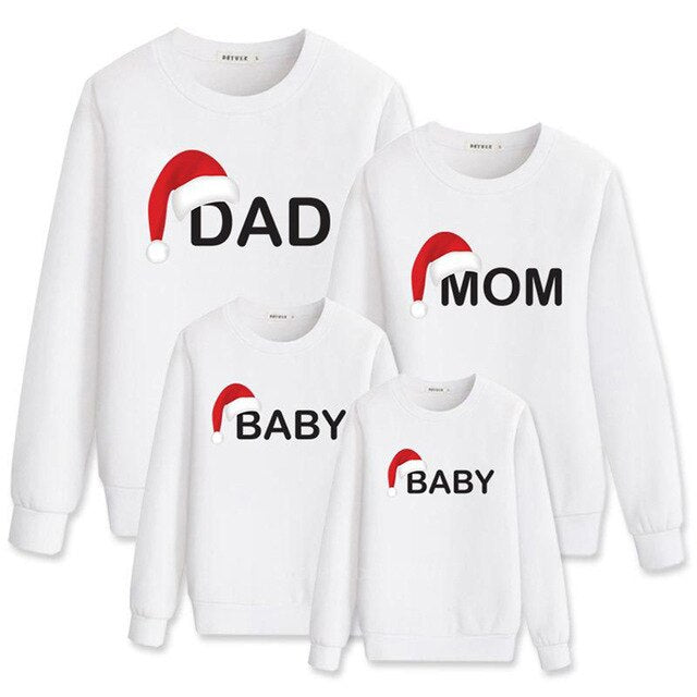 2020 Cotton Christmas Sweater Shirt Family Pajamas Long Sleeve Mommy and Daughter Baby Boys Print Pajamas Kids Couple Outfits