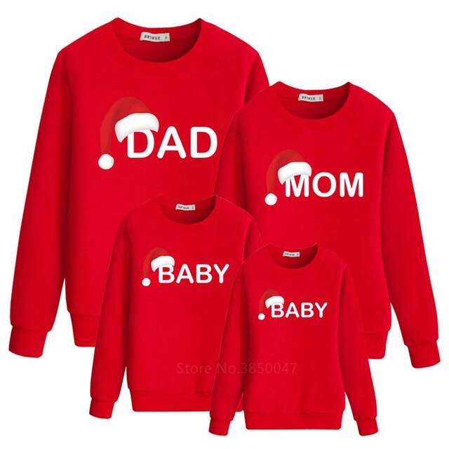 2020 Cotton Christmas Sweater Shirt Family Pajamas Long Sleeve Mommy and Daughter Baby Boys Print Pajamas Kids Couple Outfits