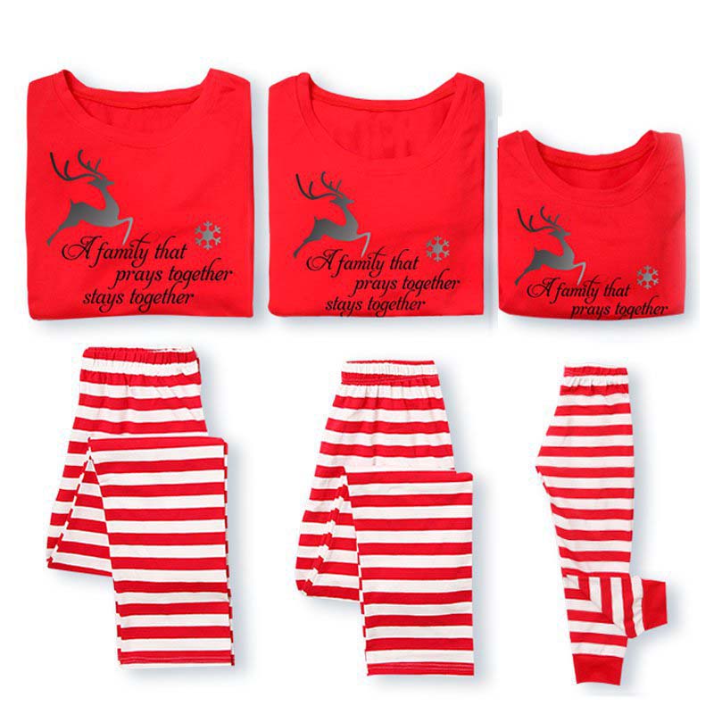 2020 Christmas Family clothing Deer Print Men Women Boy Girl  Pyjamas Sets Father Mother Child Pajamas Family Matching Outfits