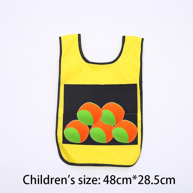 Kids Outdoor Sport Game Props Vest Sticky Jersey Vest Game Vest Waistcoat With Sticky Ball Toys For Children Sports Fun Toy