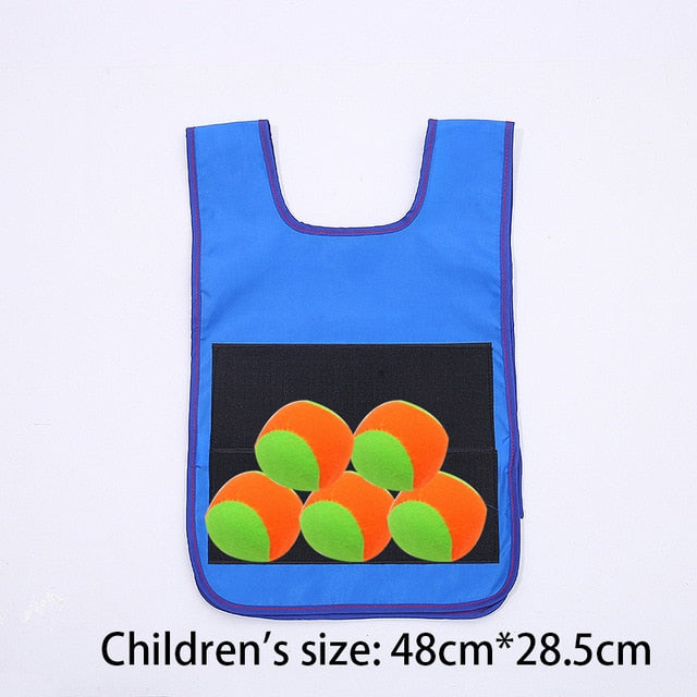 Kids Outdoor Sport Game Props Vest Sticky Jersey Vest Game Vest Waistcoat With Sticky Ball Toys For Children Sports Fun Toy