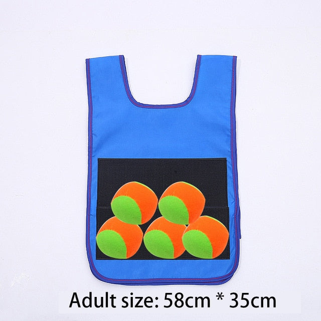 Kids Outdoor Sport Game Props Vest Sticky Jersey Vest Game Vest Waistcoat With Sticky Ball Toys For Children Sports Fun Toy