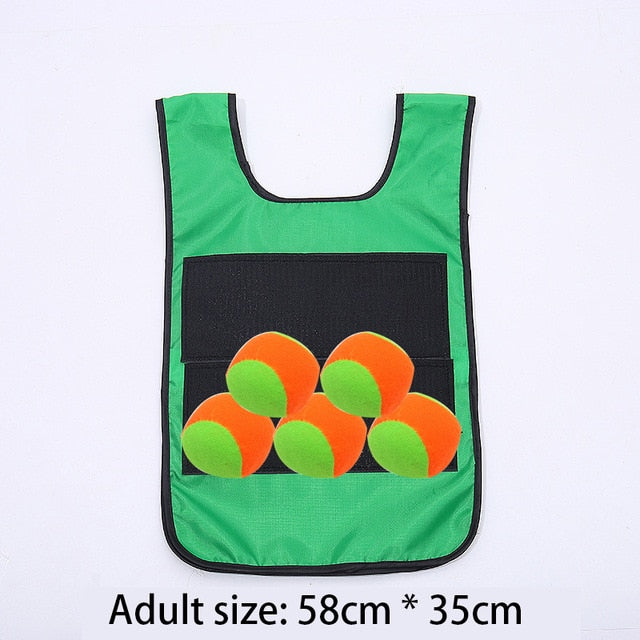 Kids Outdoor Sport Game Props Vest Sticky Jersey Vest Game Vest Waistcoat With Sticky Ball Toys For Children Sports Fun Toy