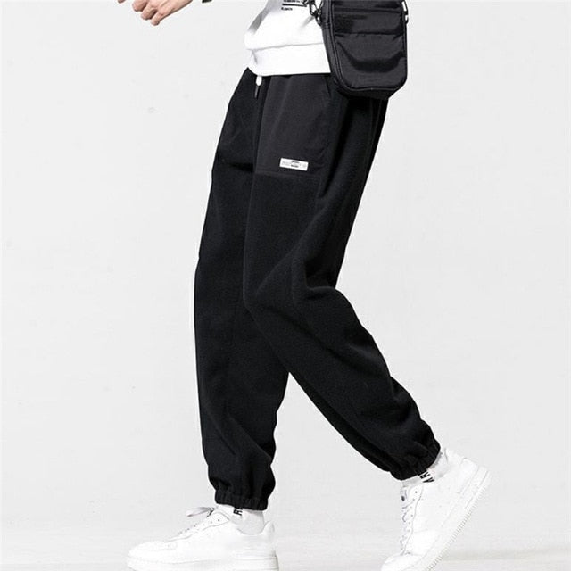 2020 Loose Harem Jogging Pants For Men Winter Big Size Fleece Warm Long Pants Mid-Waist Outdoor Comfortable Pantalons Hommes