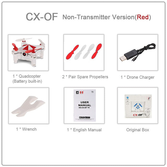 Cheerson CX-OF Mini Drone With Camera Wifi FPV Optical Flow Gravity Sensor 360° Flip Quadcopter For Kids Gifts RC Helicopter