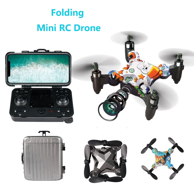 Folding Storage Mini Drone with Camera HD Gesture photo RC Quadcopter Toys Folding Dron RC Helicopter for Children Gifts
