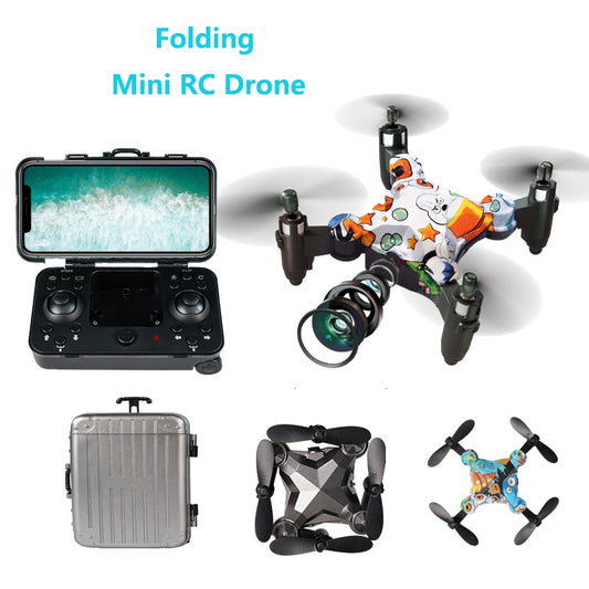 Folding Storage Mini Drone with Camera HD Gesture photo RC Quadcopter Toys Folding Dron RC Helicopter for Children Gifts