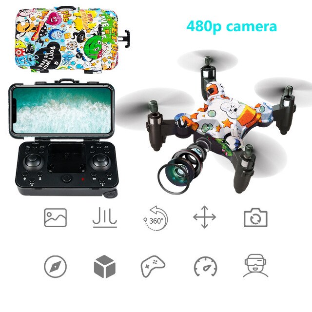 Folding Storage Mini Drone with Camera HD Gesture photo RC Quadcopter Toys Folding Dron RC Helicopter for Children Gifts