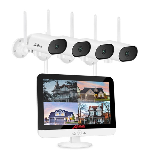 ANRAN 3MP Pan&tilt Camera Security Surveillance Camera Kit 13-inch Wireless Monitor NVR System Wifi Audio CCTV Camera Kit