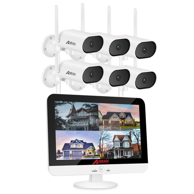 ANRAN 3MP Pan&tilt Camera Security Surveillance Camera Kit 13-inch Wireless Monitor NVR System Wifi Audio CCTV Camera Kit