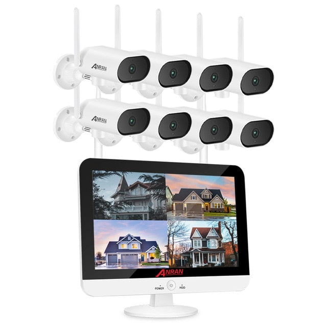 ANRAN 3MP Pan&tilt Camera Security Surveillance Camera Kit 13-inch Wireless Monitor NVR System Wifi Audio CCTV Camera Kit