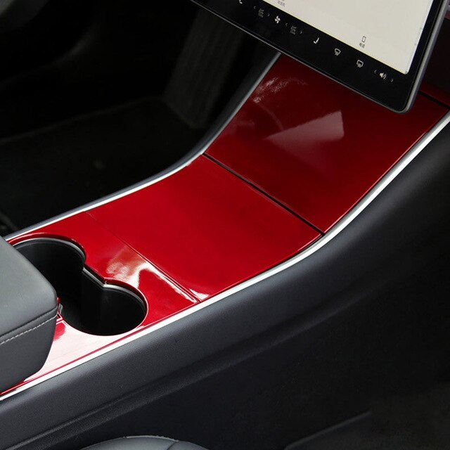 For Tesla Model 3 17-20 Car ABS Center Console Cup Holder Panel Cover Trim 5 Colors
