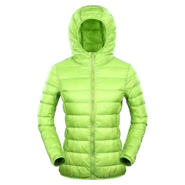 Plus 7XL 8XL Down Jacket Women Hooded Ultra Light Warm Duck Down Filler Female Feather Spring Autumn Thin Slim Windbreaker Coats