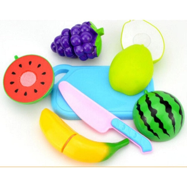 12PCS Children Play House Toy Cut Fruit Plastic Vegetables Kitchen Baby Classic Kids Toys Pretend Playset Educational Toys