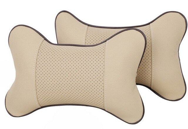 2 PCS Auto Safety Pillow Car Headrest Breathe Car Auto Seat Head Neck Rest Cushion Headrest Pillow Pad black orange beige gray
