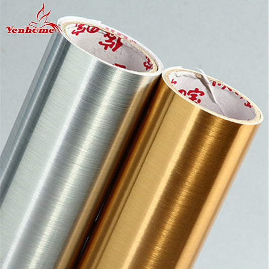 Waterproof glitter PVC wall stickers silver gold brush self adhesive wallpaper countertop kitchen cabinet home decoration film