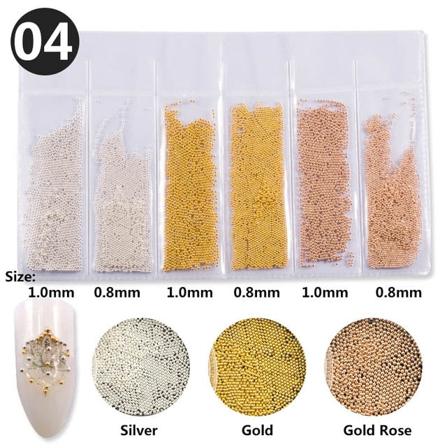 1 Pack Mixed 3D DIY Hollow Metal Frame Nail Art Decorations Gold Rivet Manicure Accessories Summer Shell Slider Nail Studs