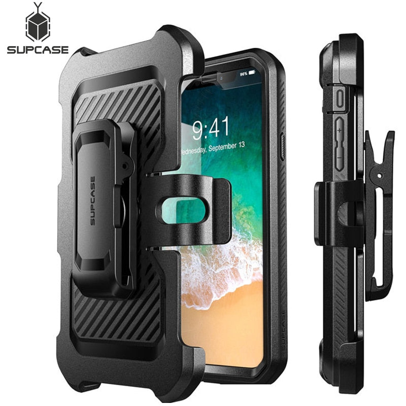 SUPCASE For iPhone Xs Case UB Pro Series Full-Body Rugged Holster Clip Cover with Built-in Screen Protector For iPhone X Case