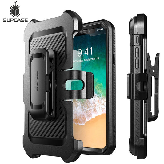SUPCASE For iPhone Xs Case UB Pro Series Full-Body Rugged Holster Clip Cover with Built-in Screen Protector For iPhone X Case