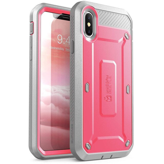 SUPCASE For iPhone Xs Case UB Pro Series Full-Body Rugged Holster Clip Cover with Built-in Screen Protector For iPhone X Case