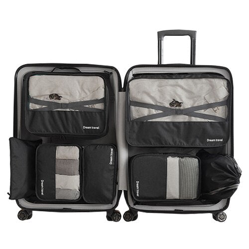 7 Pcs/Set Men Travel Bags Clothes Shoes Underwear Suitcase Organizer Cosmetics Zipper Bag Wardrobe Dufflel Luggage Accessories