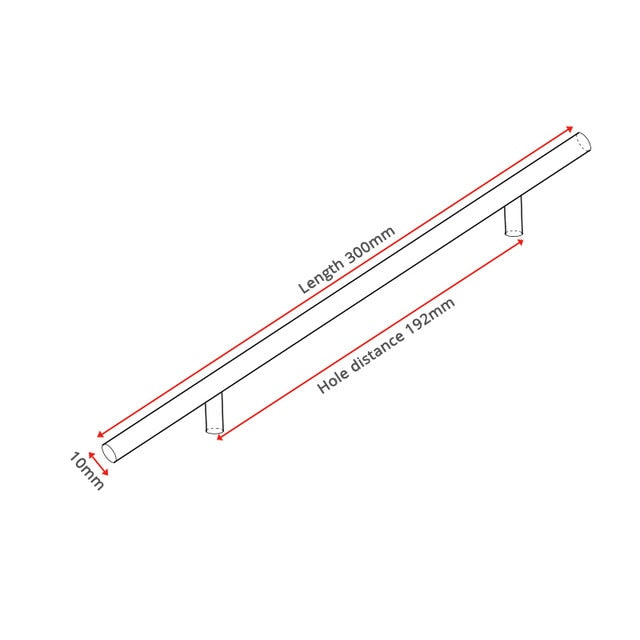 KAK 2" ~ 20'' Gold Kitchen Door T Bar Straight Handle Knobs Cabinet Pull Diameter 10mm Stainless Steel Handles Furniture Handle