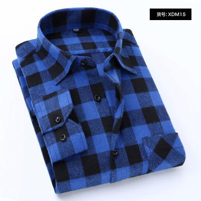 Flannel Plaid Shirt Men Cotton 2019 Spring Autumn New Male Casual Long Sleeve Shirt Plus size High Quality Warm Man Clothes