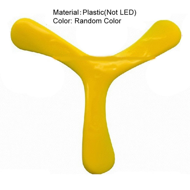 Wooden Boomerang outdoor fun sports Plastic Luminous LED Light Boomerang Outdoor Park special flying Toys Flying Disk saucer GYH
