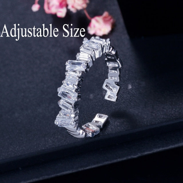 CWWZircons Stack Skinny Micro Pave CZ Fashion Women Engagement Wedding Bridal Party Cubic Zirconia Rings Sets Jewelry Gift R127