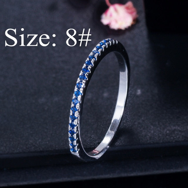 CWWZircons Stack Skinny Micro Pave CZ Fashion Women Engagement Wedding Bridal Party Cubic Zirconia Rings Sets Jewelry Gift R127