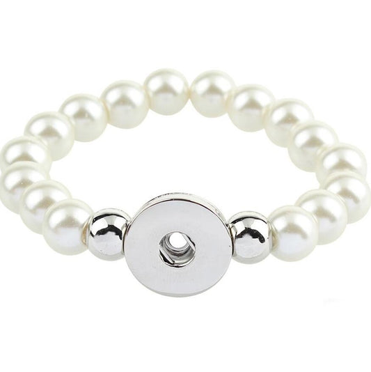 Wholesale Snap Jewelry 18MM Snap Button Bracelets & Bangles Imitation Pearl Beads Charm Bracelet Watches