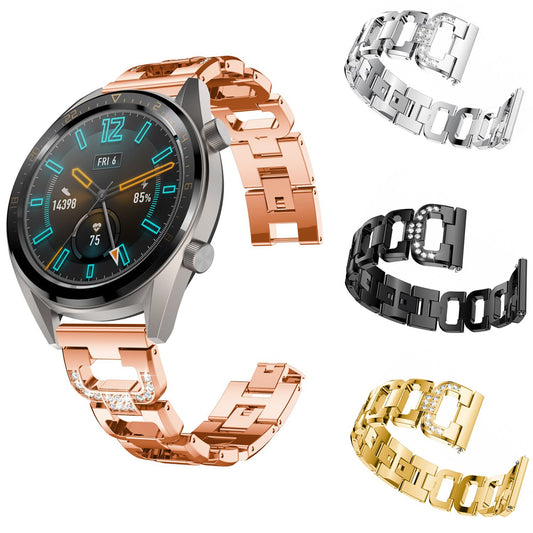 Diamond For Samsung Galaxy Watch 46mm Band Gear S3 Women Men Jewelry Stainless Steel Strap For Huawei Watch GT Band Bracelet