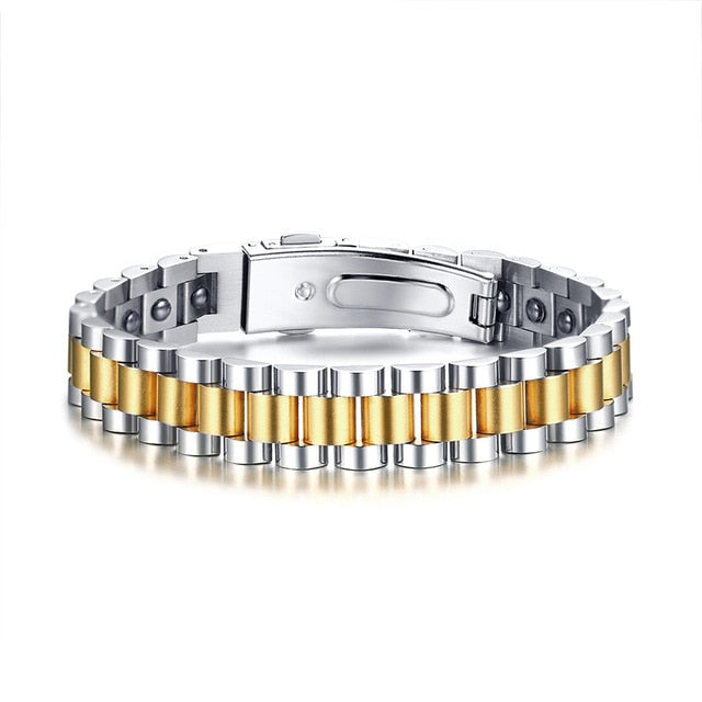 Watch Brands Health Care Hematite Energy Power Male Casual Jewelry Hombre Stainless Steel Men Bracelet