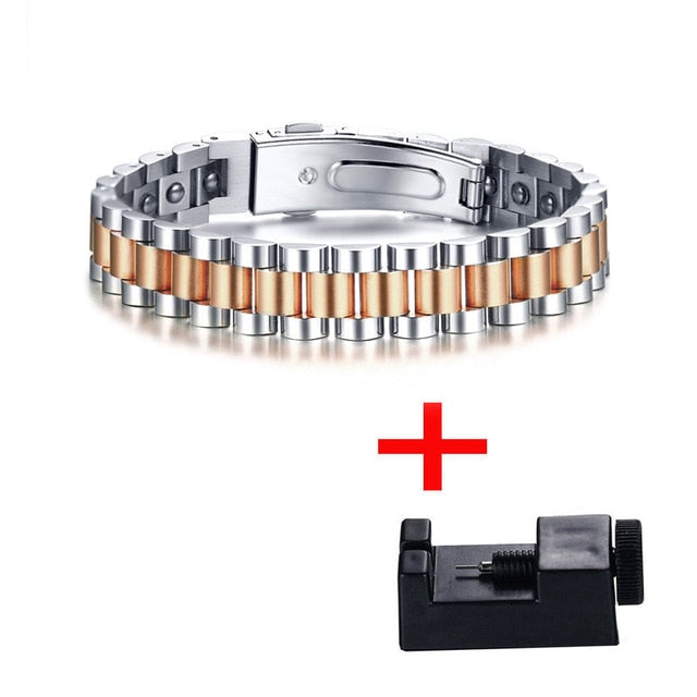 Watch Brands Health Care Hematite Energy Power Male Casual Jewelry Hombre Stainless Steel Men Bracelet