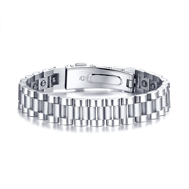 Watch Brands Health Care Hematite Energy Power Male Casual Jewelry Hombre Stainless Steel Men Bracelet