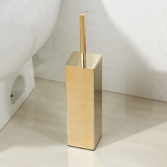 Gold  Creativer Free Stand Polish Toilet Brush Holder Set  Toilet Bowl Brush Stainless Steel Brushed Gold Bathroom Accessories