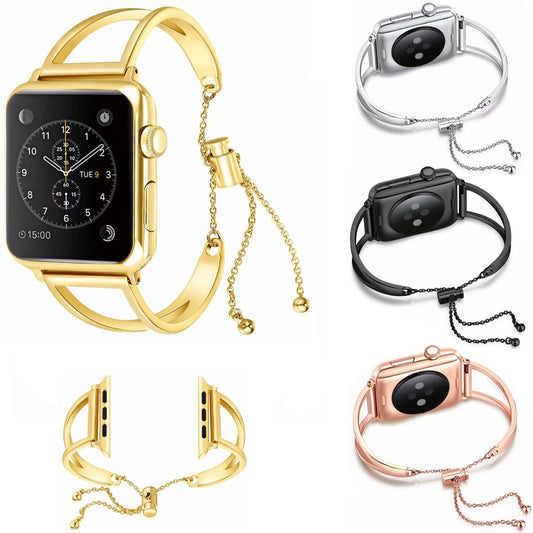Women Fashion Jewelry Pendant Watch Band for Apple Watch 38 40mm 42 44mm Stainless Steel Strap for iWatch Band Series 5 4 3 2 1